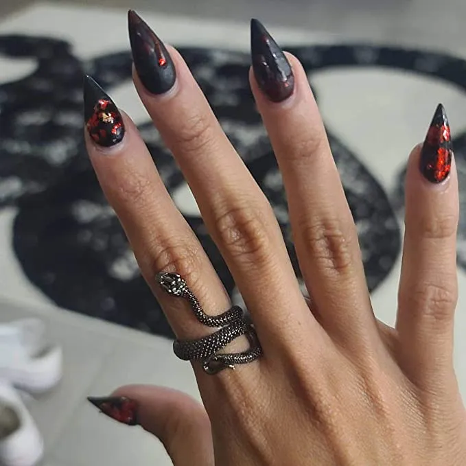 Vintage Snake Ring -2PCS Black