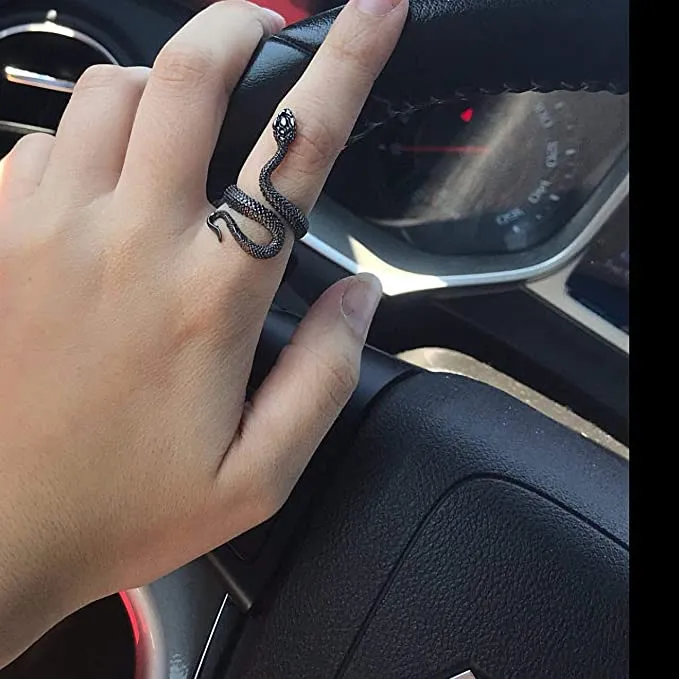 Vintage Snake Ring -2PCS Black