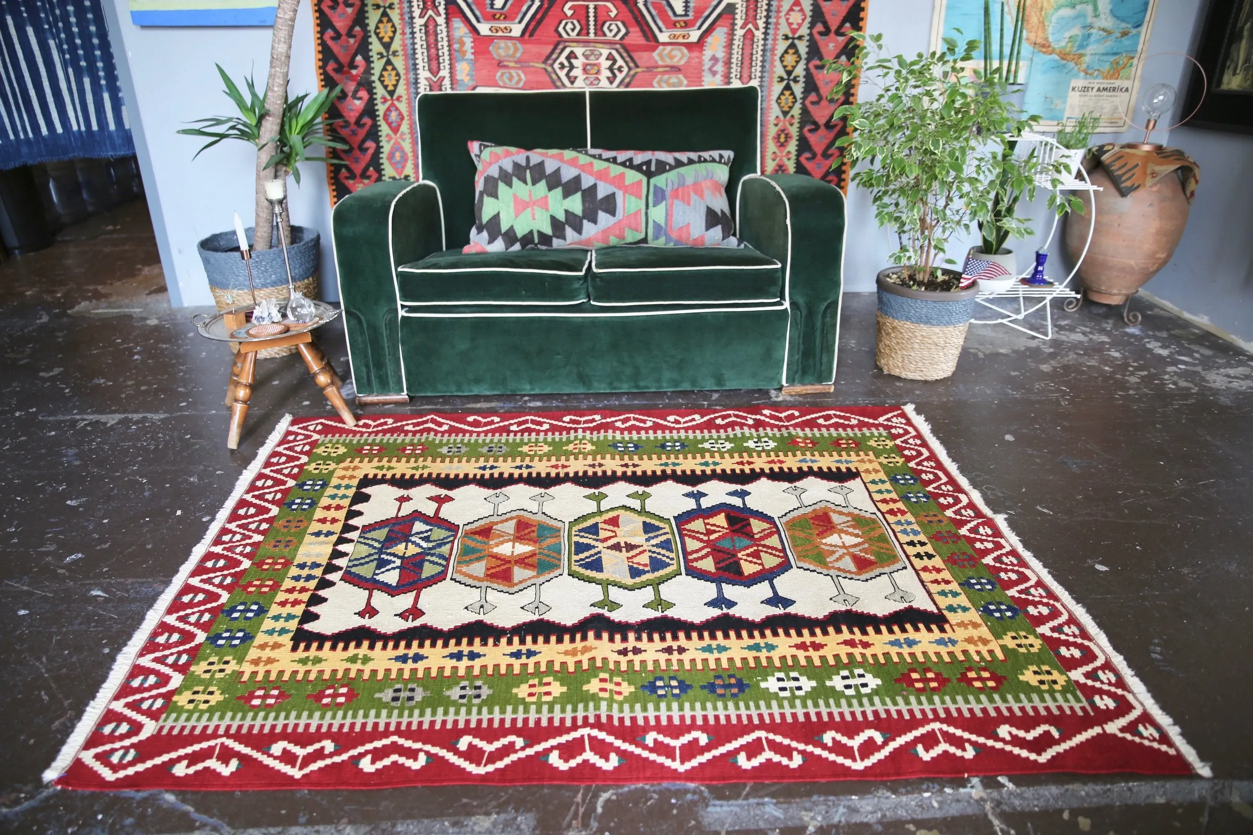 Vintage Sultanhani Kilim 4ftx5.8ft