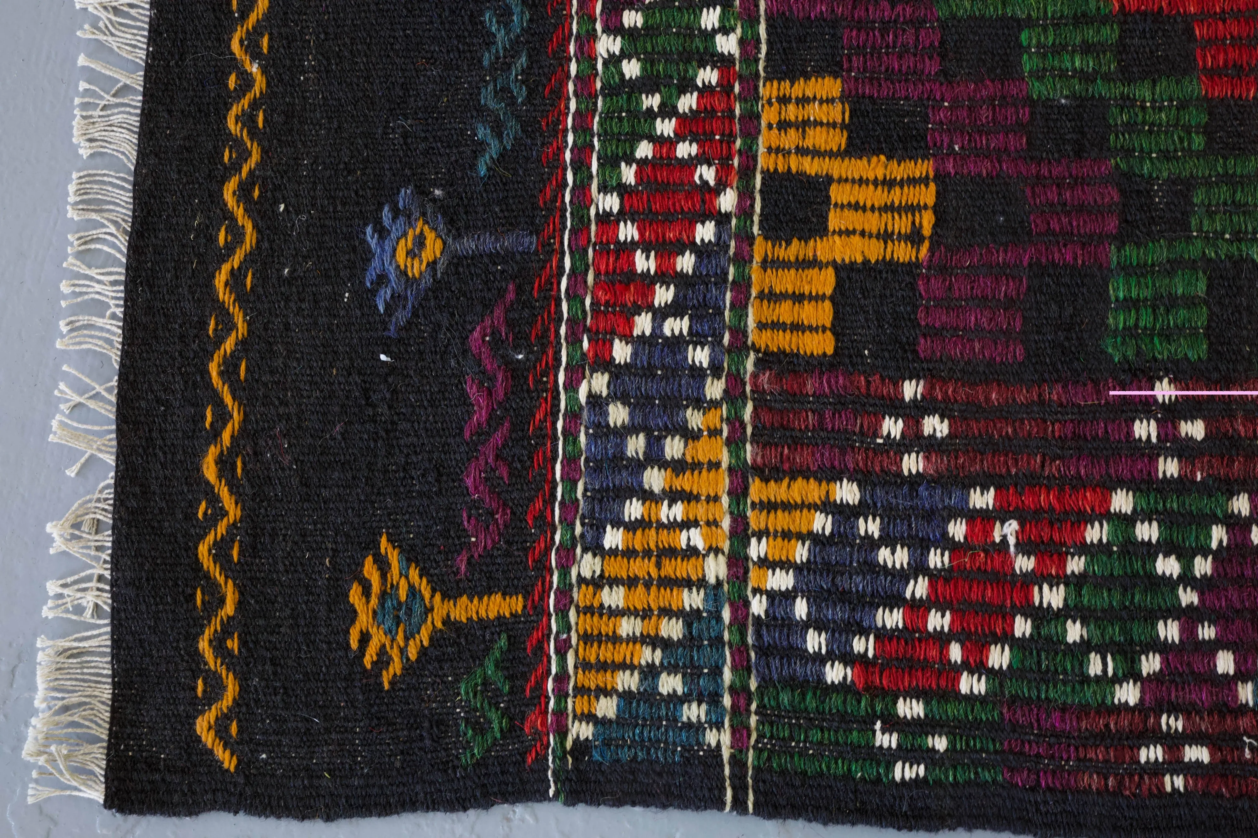 Vintage Turkish Anatolian Cicim Kilim Rug 6'9"x9'4"