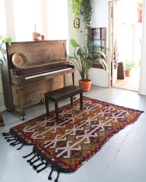 Vintage Turkish Anatolian Cicim Kilim Rug
