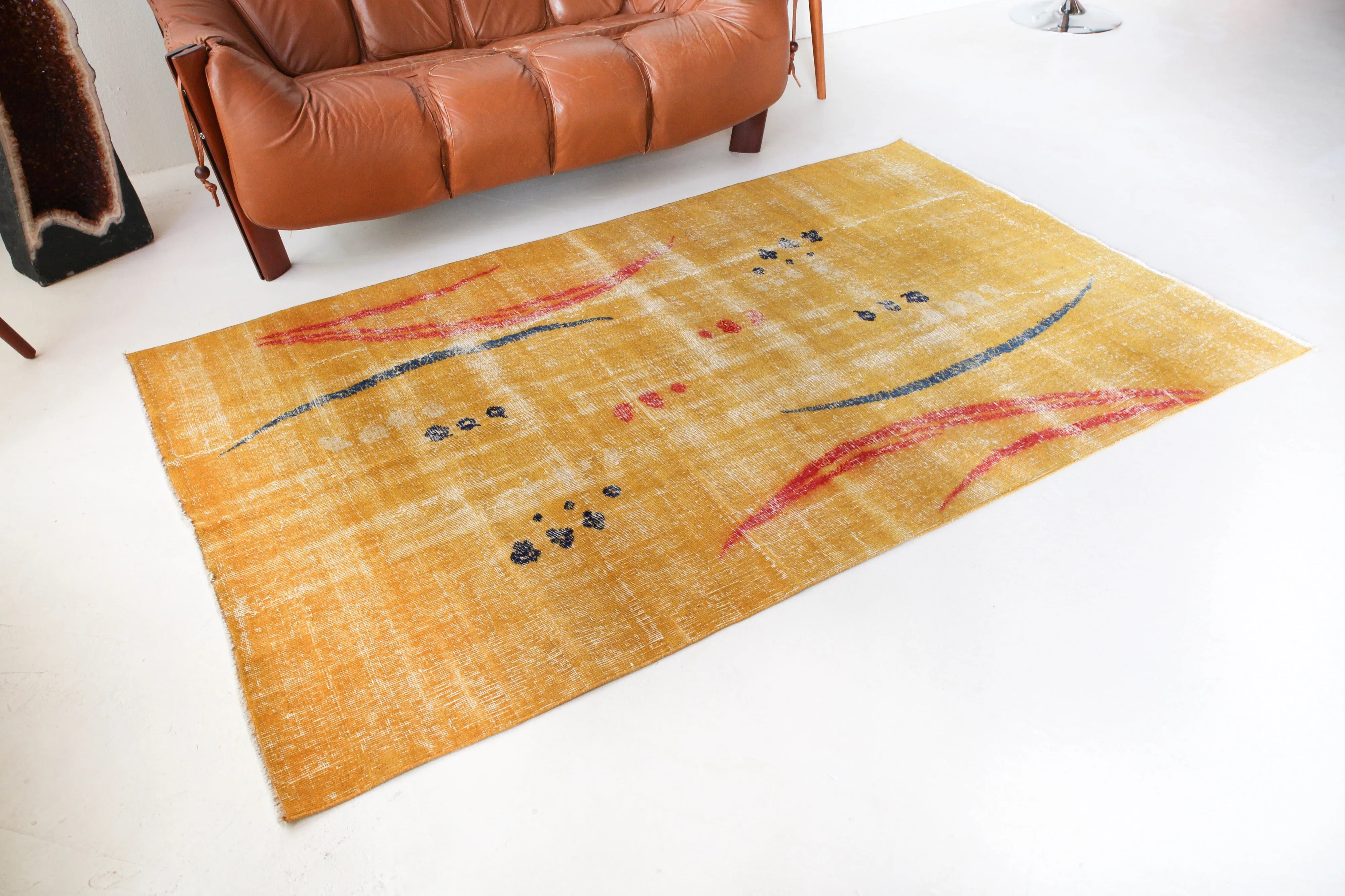 Vintage Turkish Art Deco Rug 4'8"x7'7"