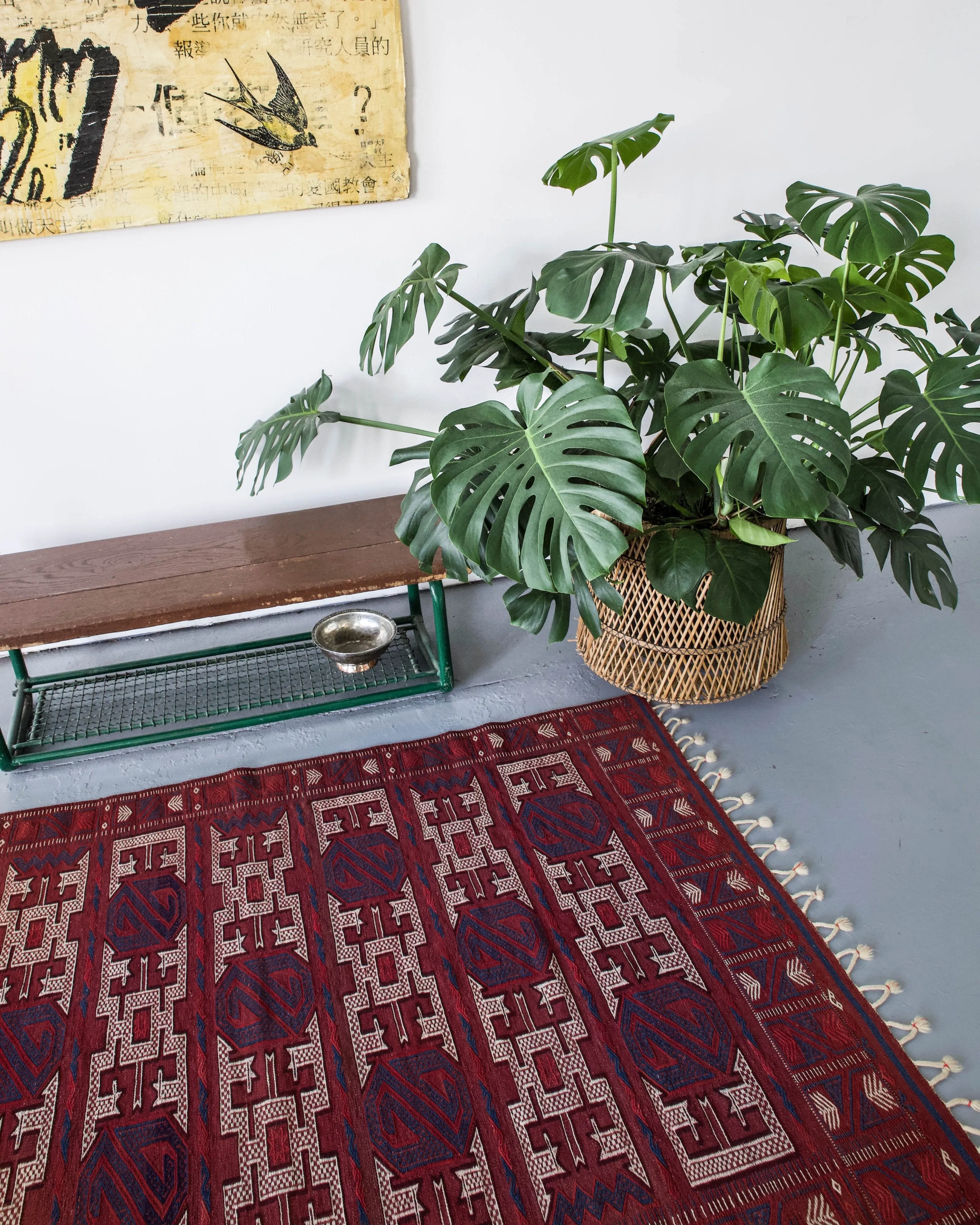 Vintage Turkish Balikesir Yuncu Kilim Rug