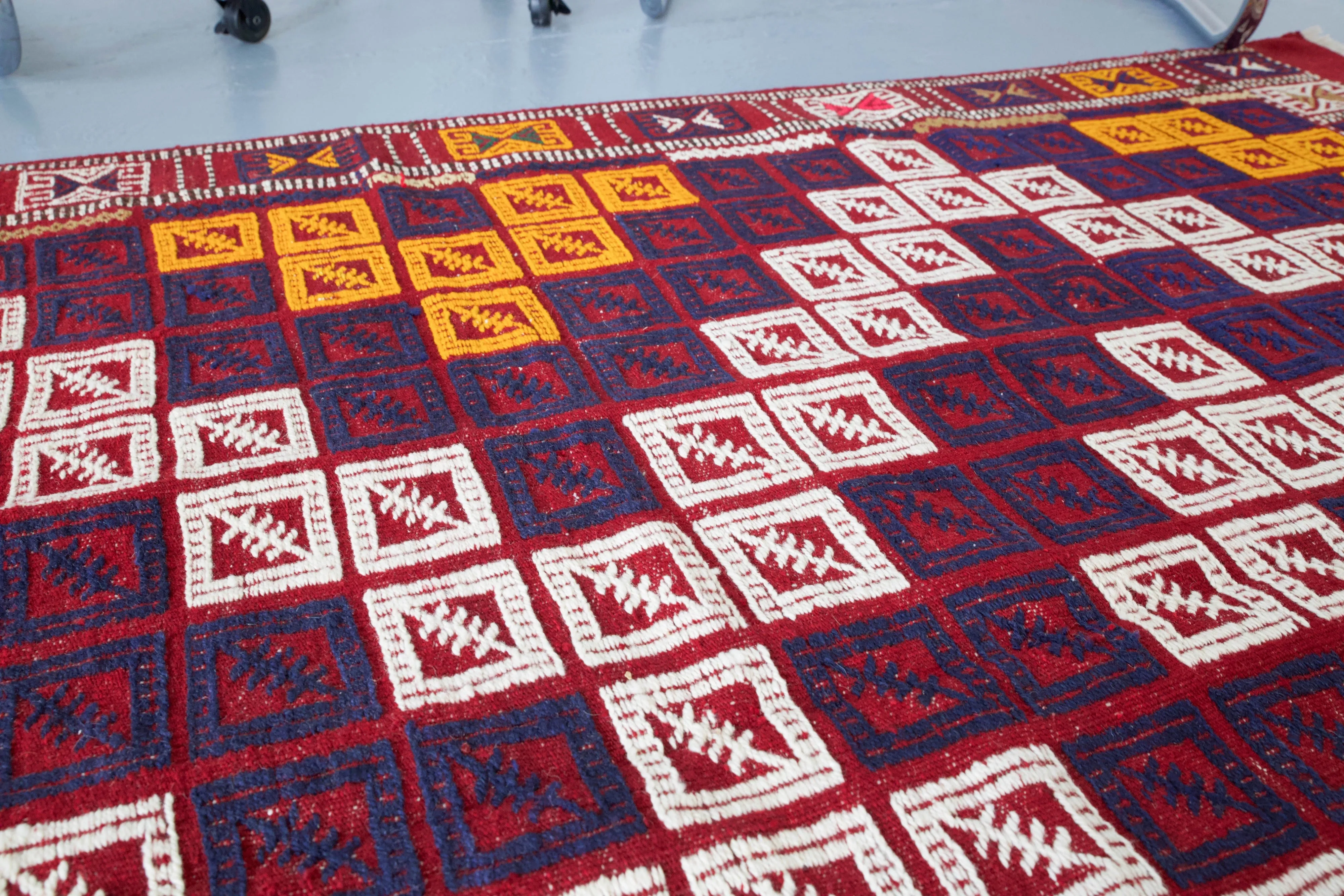 Vintage Turkish Kozak Cicim Kilim Rug 4'10"x7'