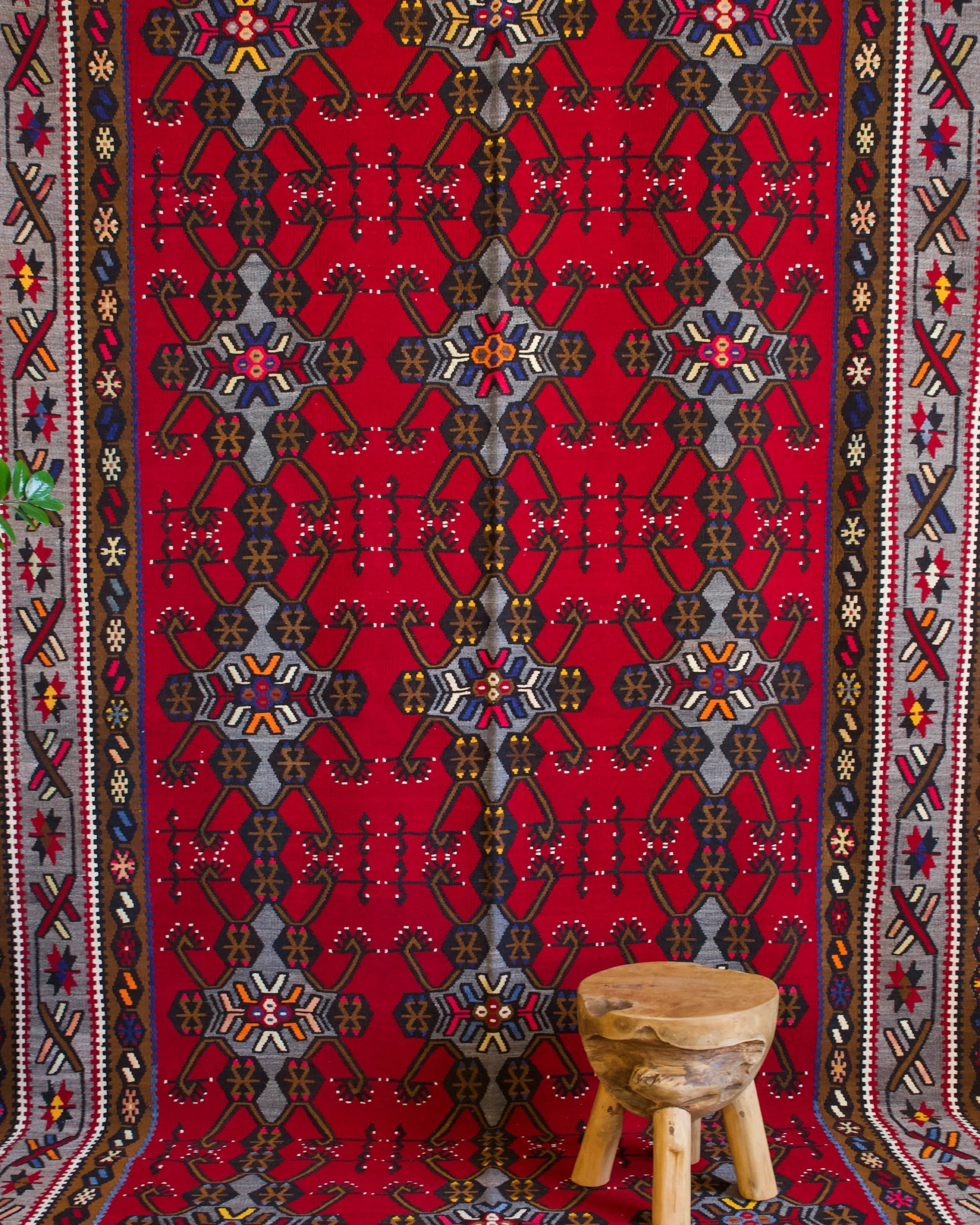 Vintage Turkish Maras Kilim Rug 7'x13'