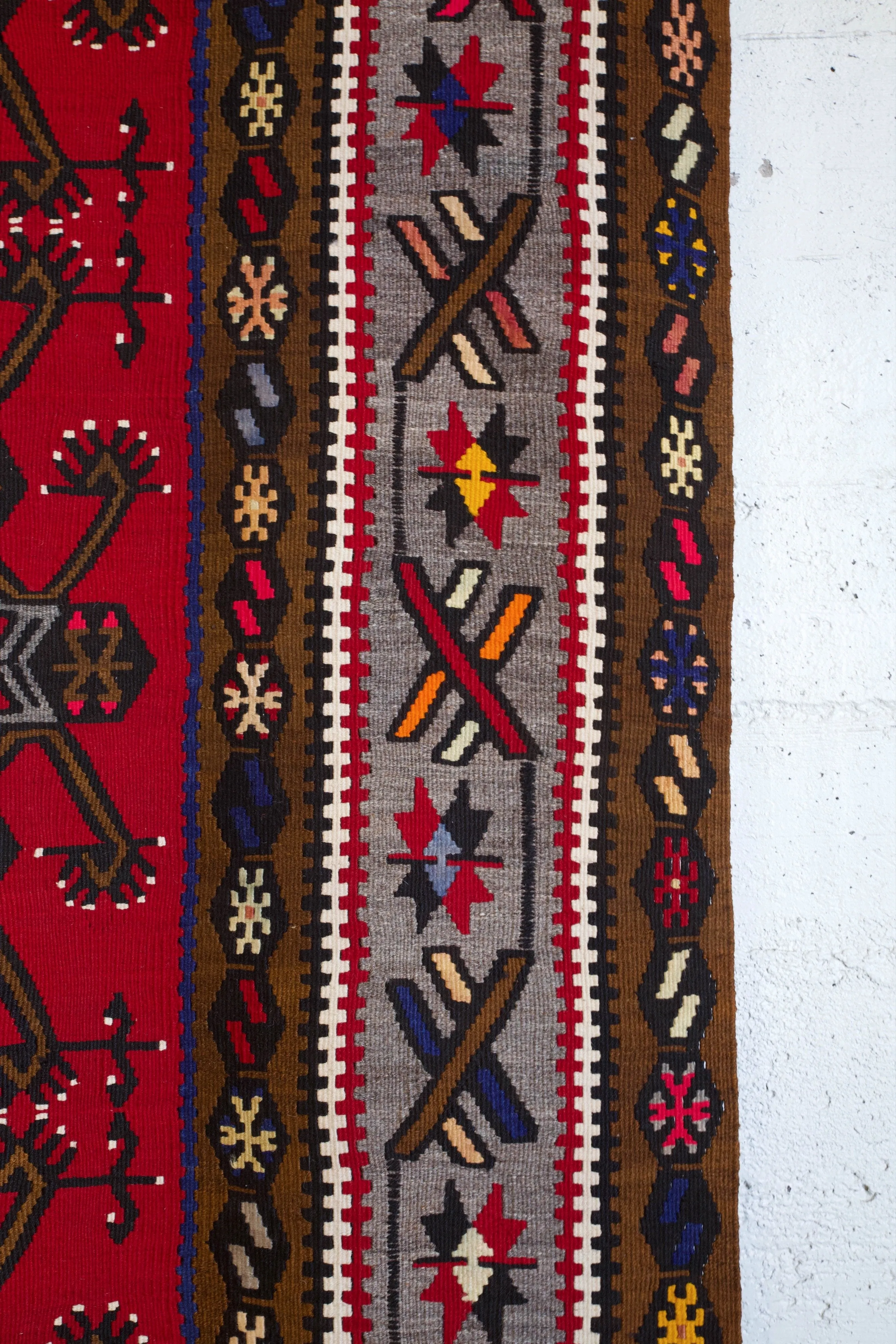 Vintage Turkish Maras Kilim Rug 7'x13'