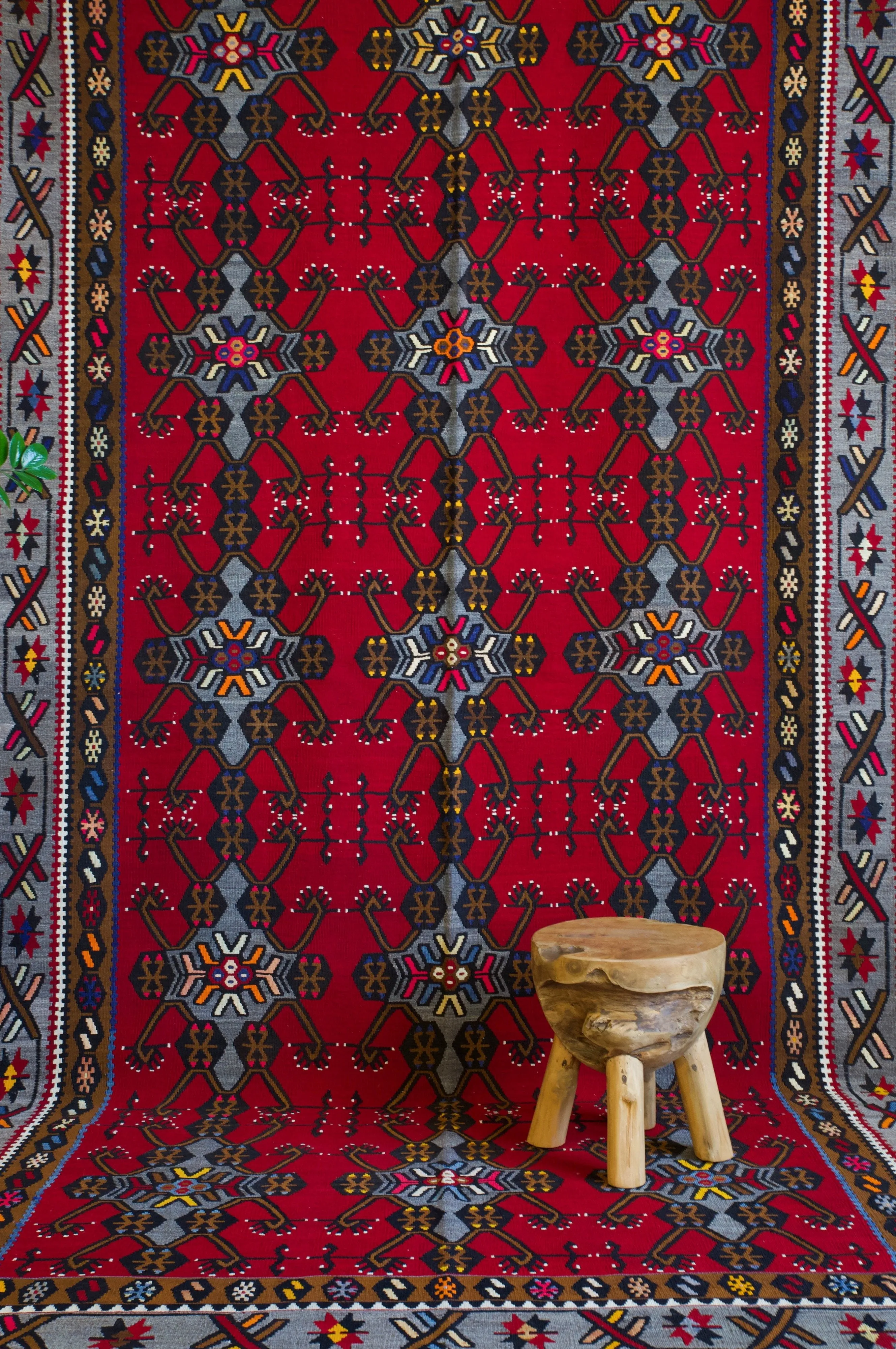 Vintage Turkish Maras Kilim Rug 7'x13'
