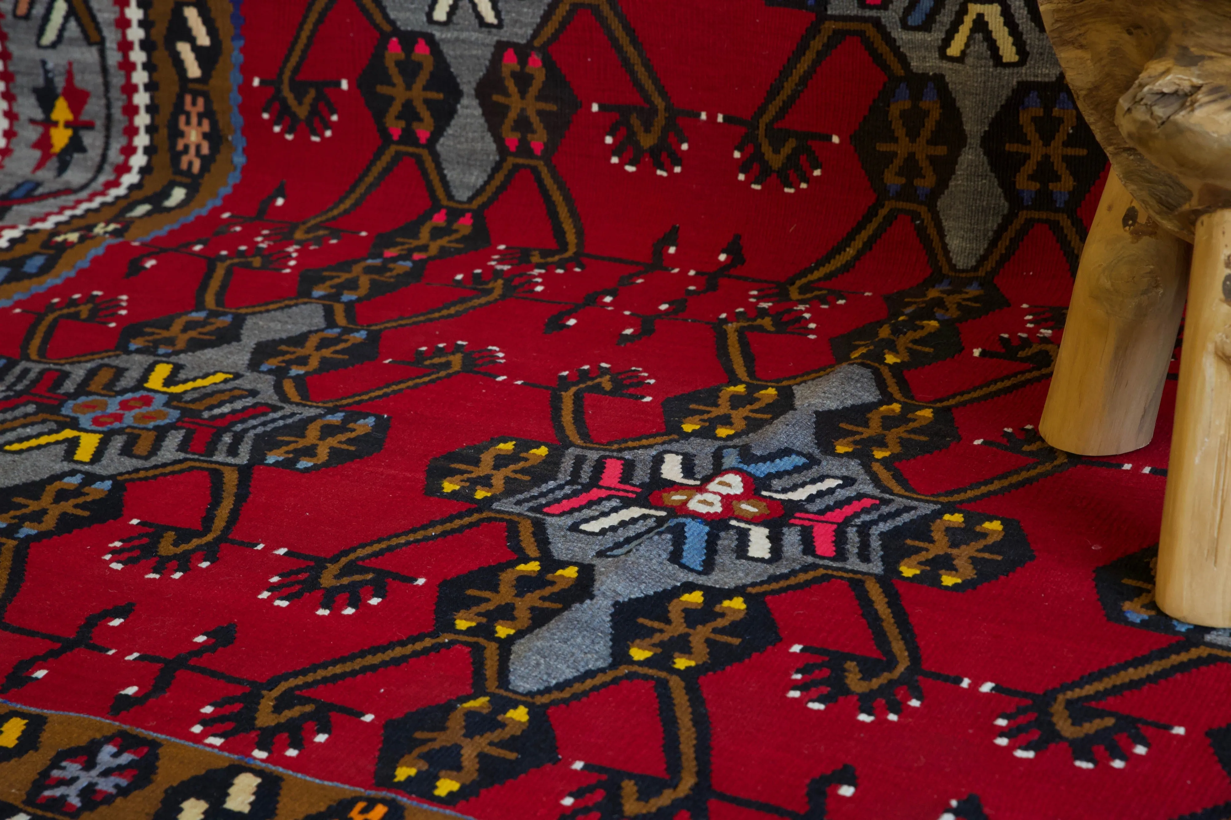 Vintage Turkish Maras Kilim Rug 7'x13'