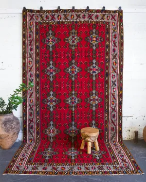 Vintage Turkish Maras Kilim Rug 7'x13'