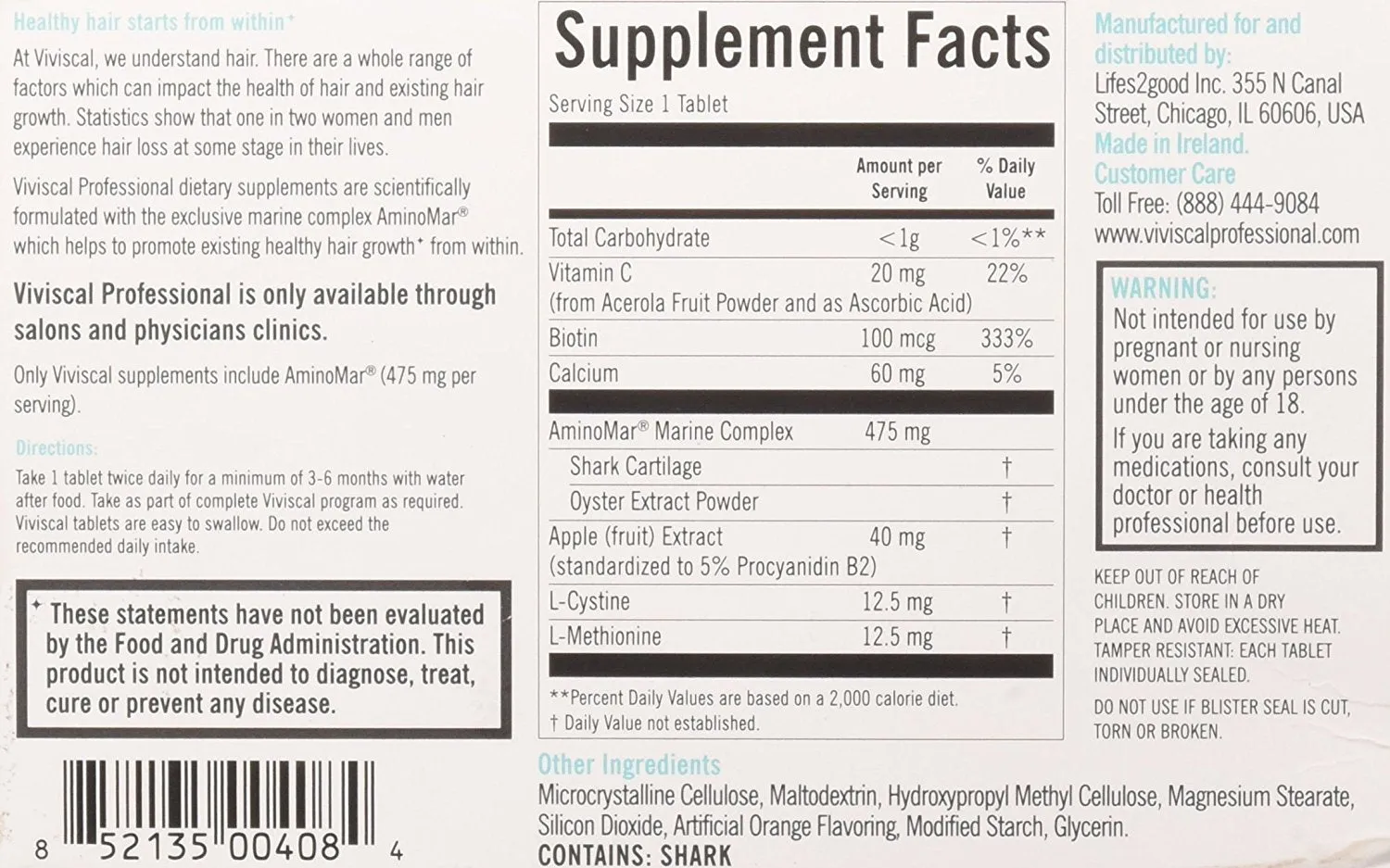 Viviscal Professional Strength Hair Growth Supplement (60 tablets) in India