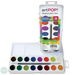Watercolour Paint Sets - artPOP! - Oval Pan Set - 16 colours & Paintbrush