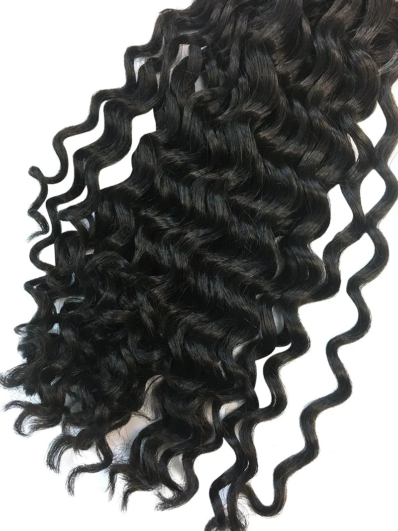 Wefted Remy Deep Wave Human Hair 14"