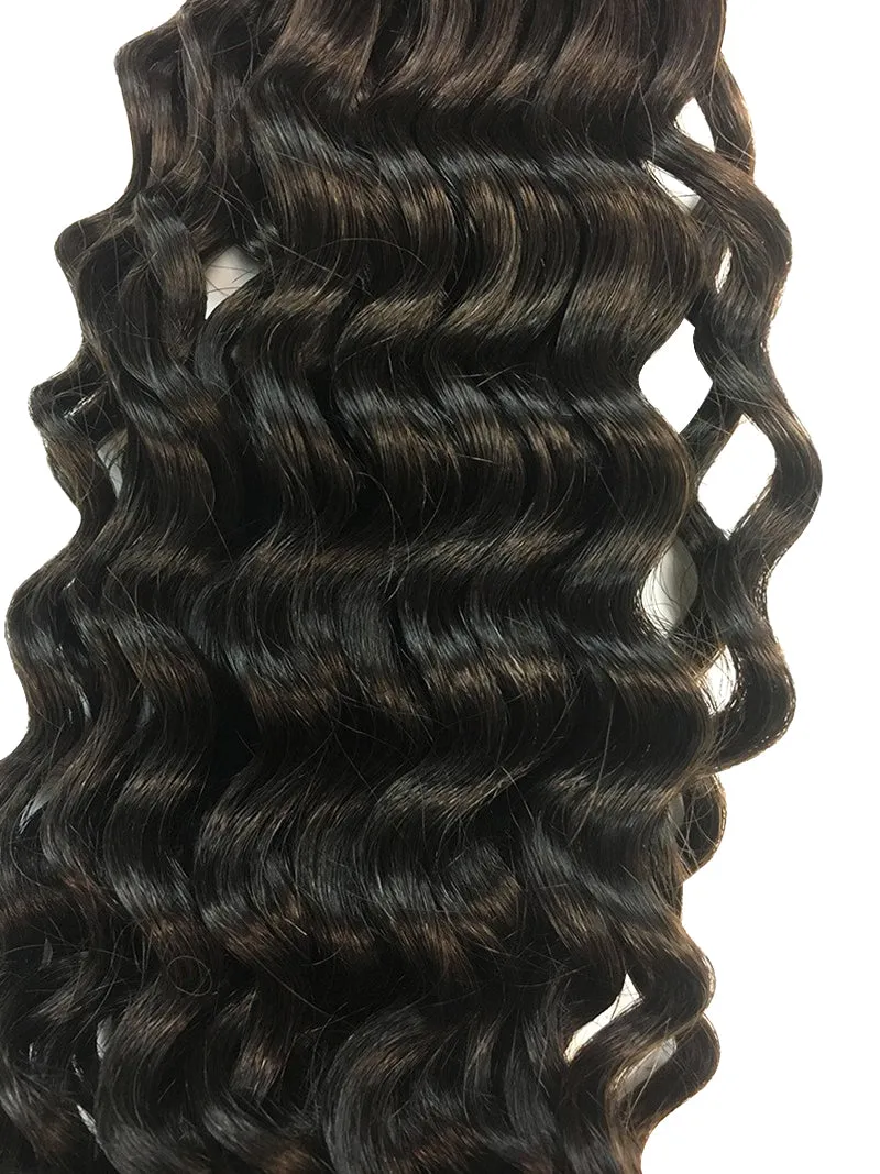 Wefted Remy Deep Wave Human Hair 18"