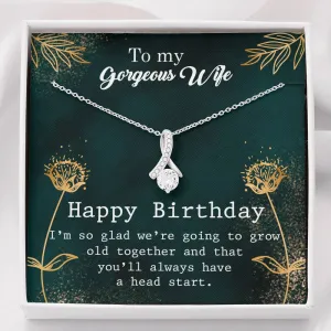 We're going to grow old together-Alluring Beauty Solitaire Necklace for Wife's Birthday