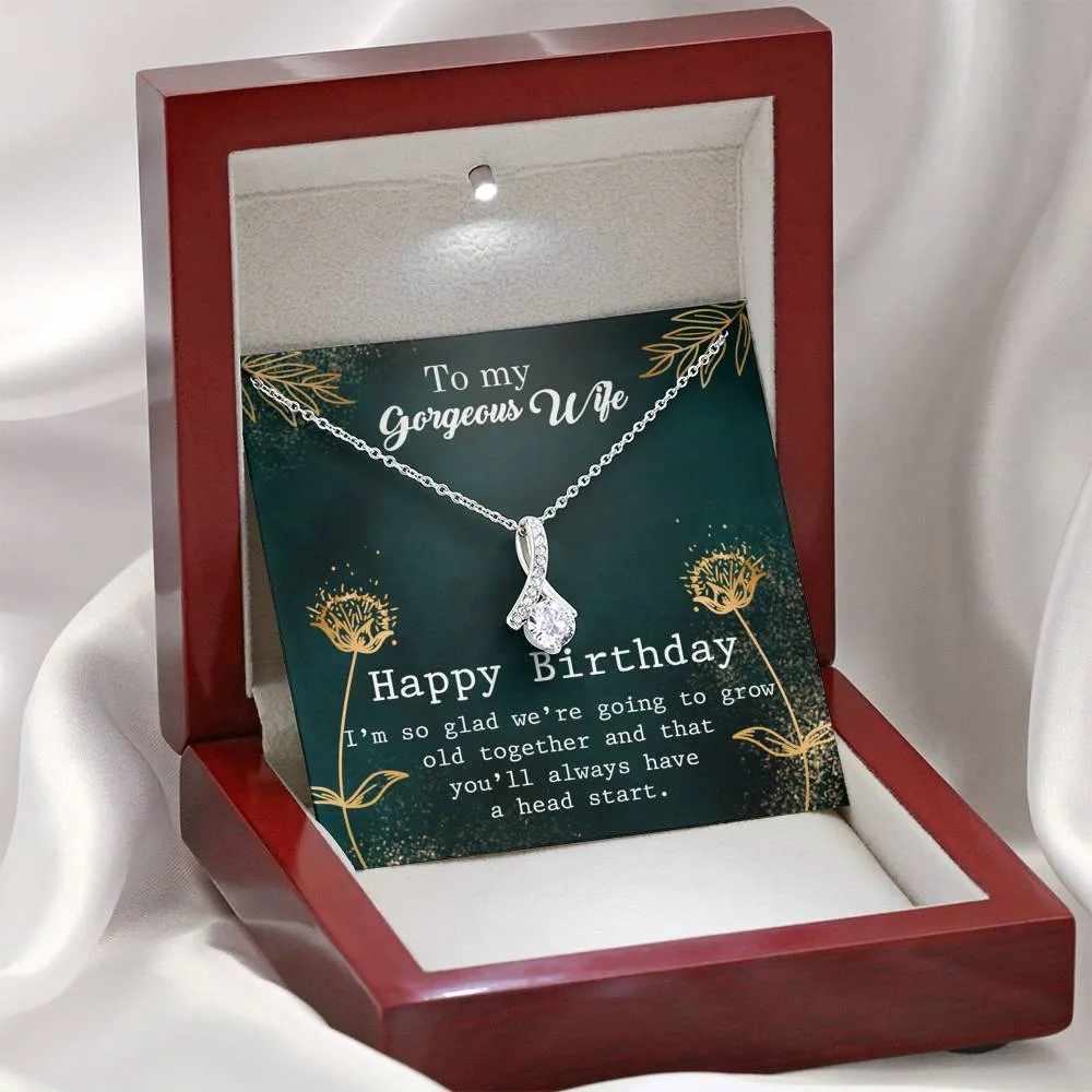 We're going to grow old together-Alluring Beauty Solitaire Necklace for Wife's Birthday