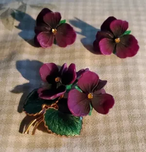West Germany Vintage African Violet Set