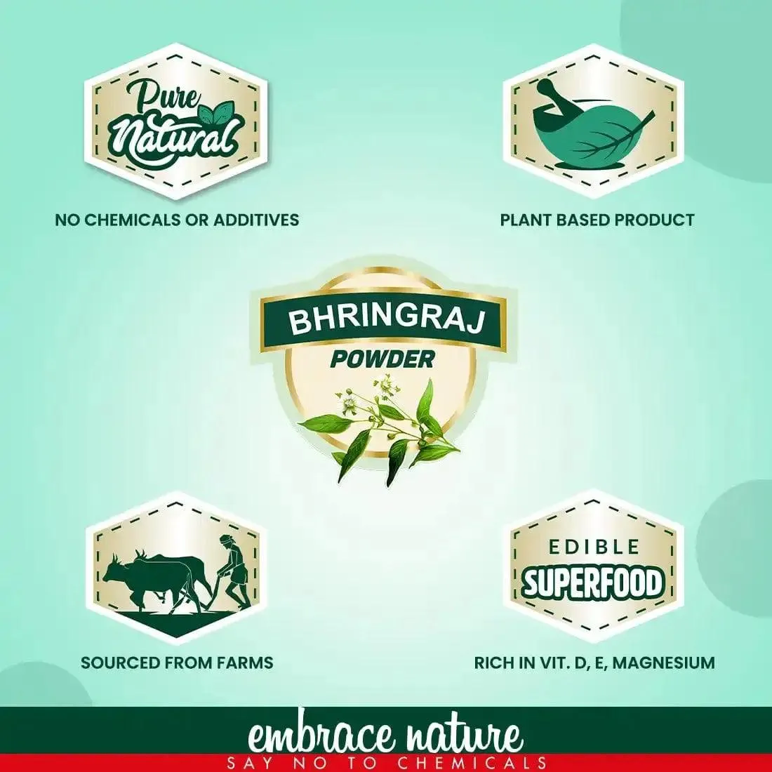 Wholesale | B2B | Bulk Order - Nature Sure Bhringraj Powder 60 Units (200g with Rose Water 50ml Each)