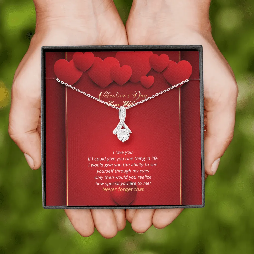Wife - Valentine's Day I Love You - Alluring Beauty Infinity Necklace Message Card