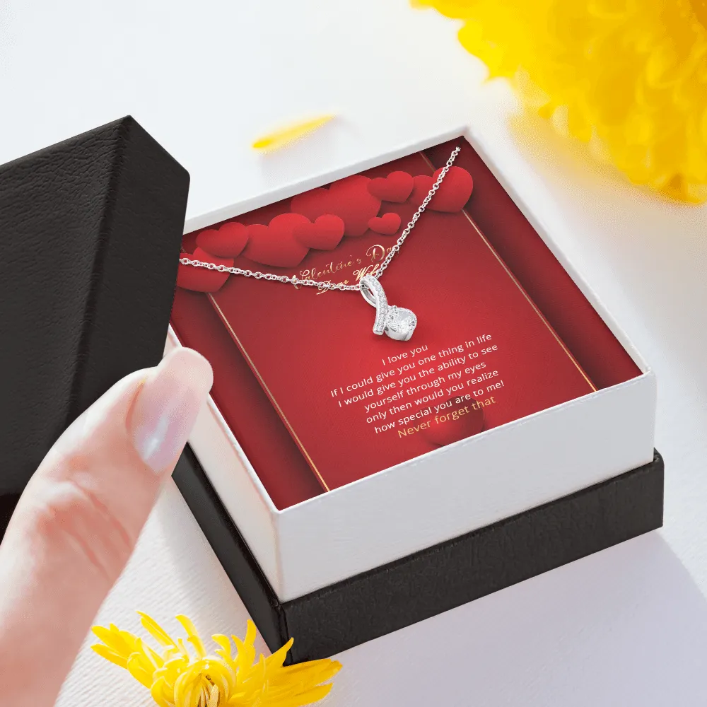 Wife - Valentine's Day I Love You - Alluring Beauty Infinity Necklace Message Card