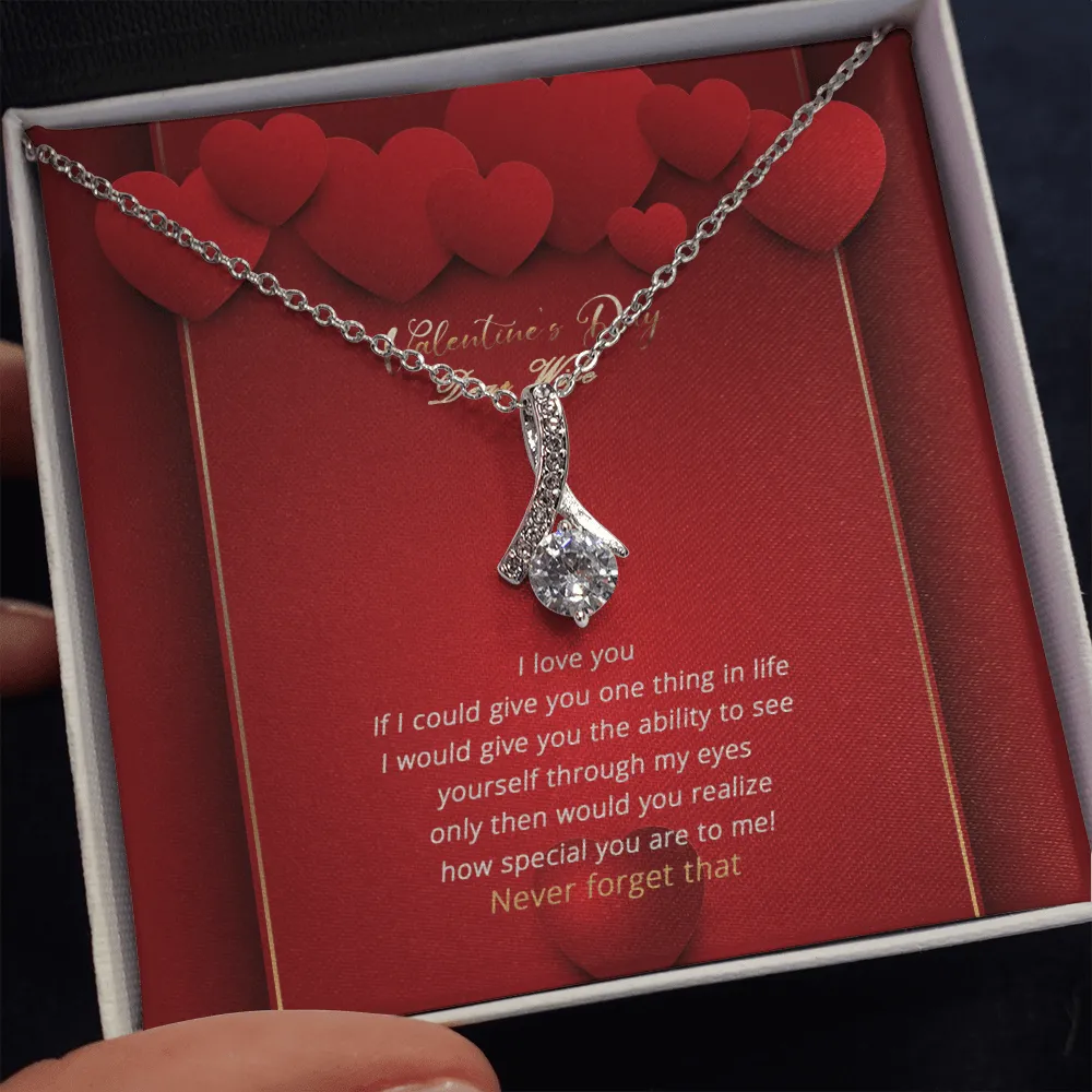Wife - Valentine's Day I Love You - Alluring Beauty Infinity Necklace Message Card