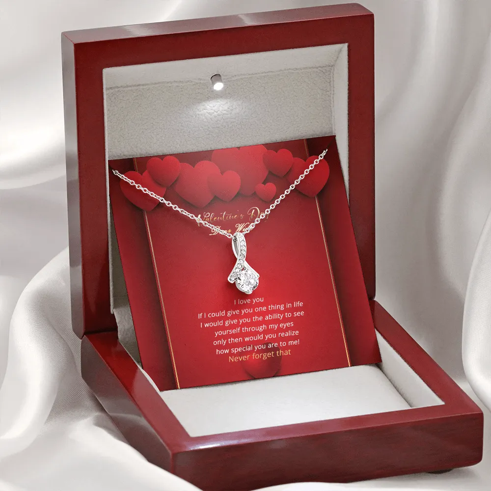 Wife - Valentine's Day I Love You - Alluring Beauty Infinity Necklace Message Card