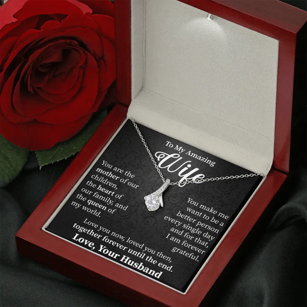 Wife - Your Are The Mother Of Our Children - Alluring Beauty Infinity Necklace Message Card