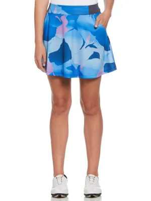 Womens 16" Abstract Gradient Print Flounce Golf Skort