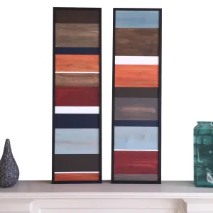 Wood Wall Art - Wood Art - Reclaimed Wood Art - Color Block Collection - 16x40 set