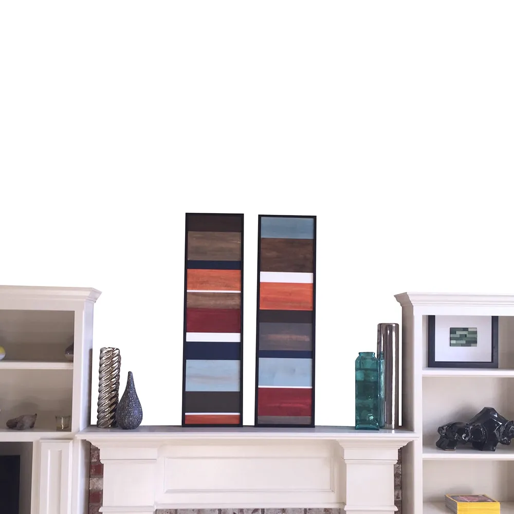 Wood Wall Art - Wood Art - Reclaimed Wood Art - Color Block Collection - 16x40 set