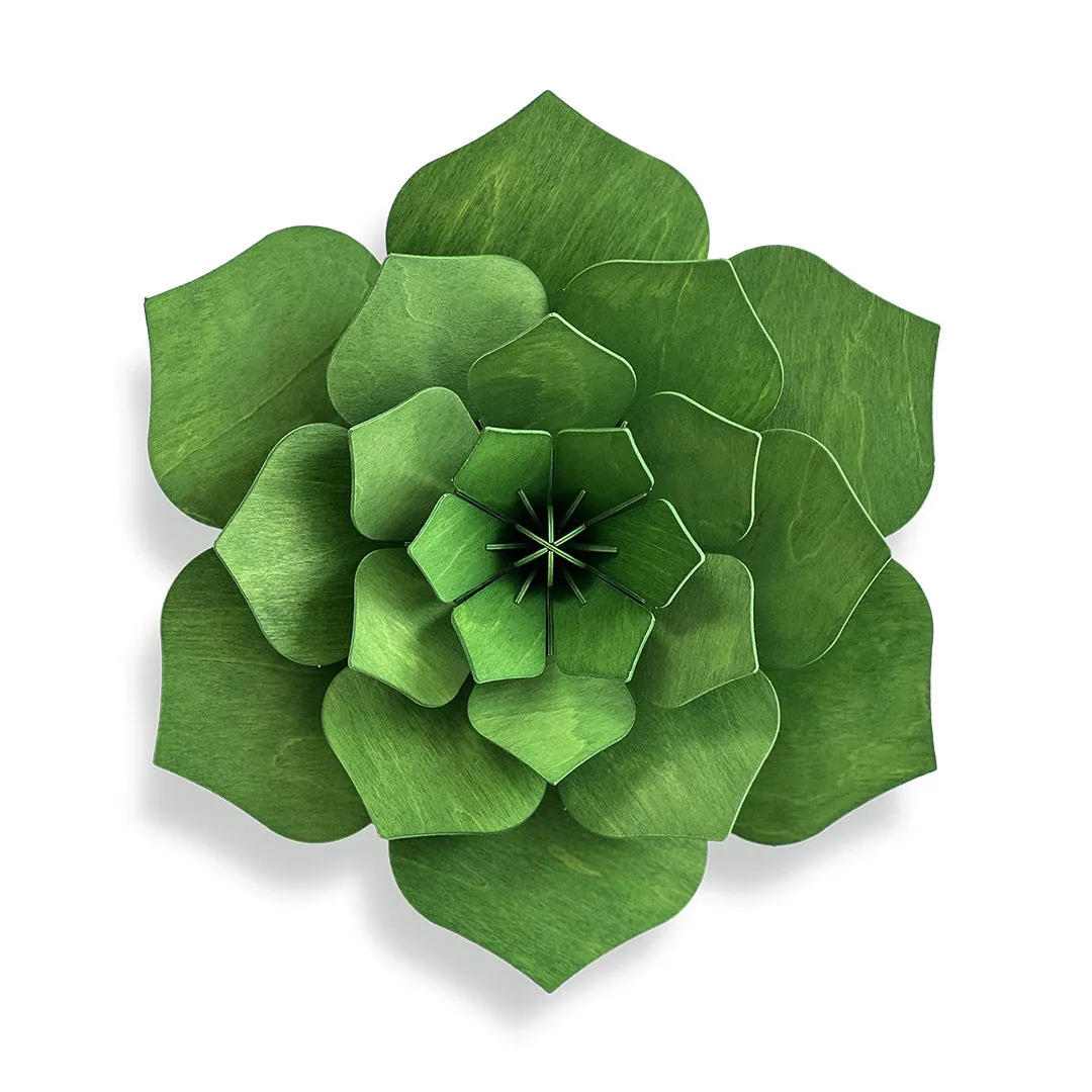 Wooden Decoration Flower, Forest Green