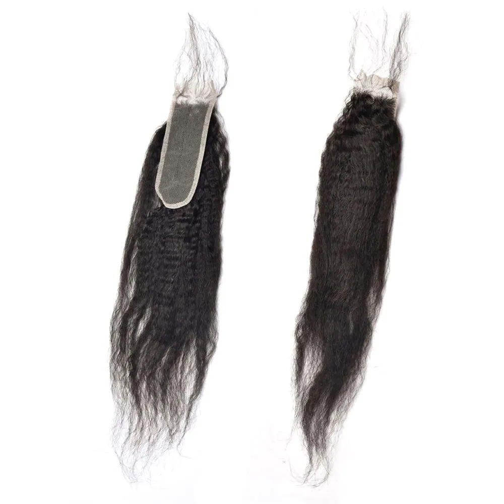 Yaki Straight 4 Bundles and 2x6 Closure Raw India Unprocessed Virgin Human Hair