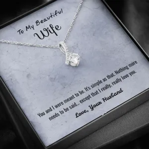 You and I Were Meant to Be - Alluring Beauty Infinity Necklace Message Card