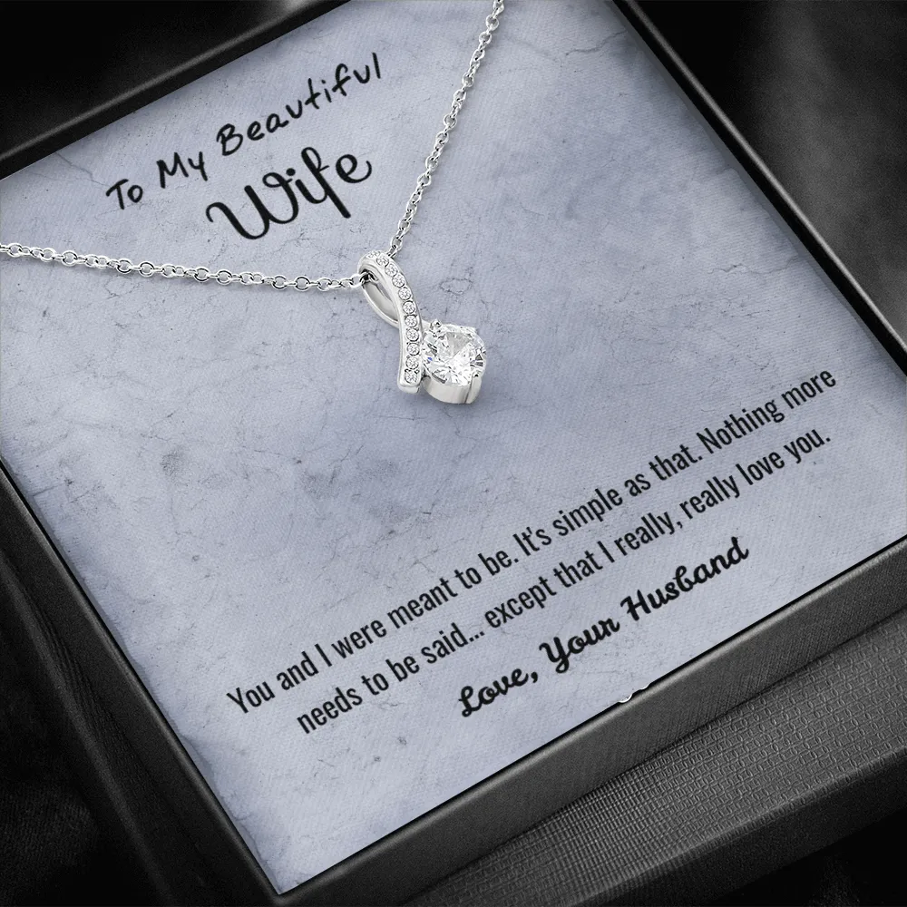 You and I Were Meant to Be - Alluring Beauty Infinity Necklace Message Card