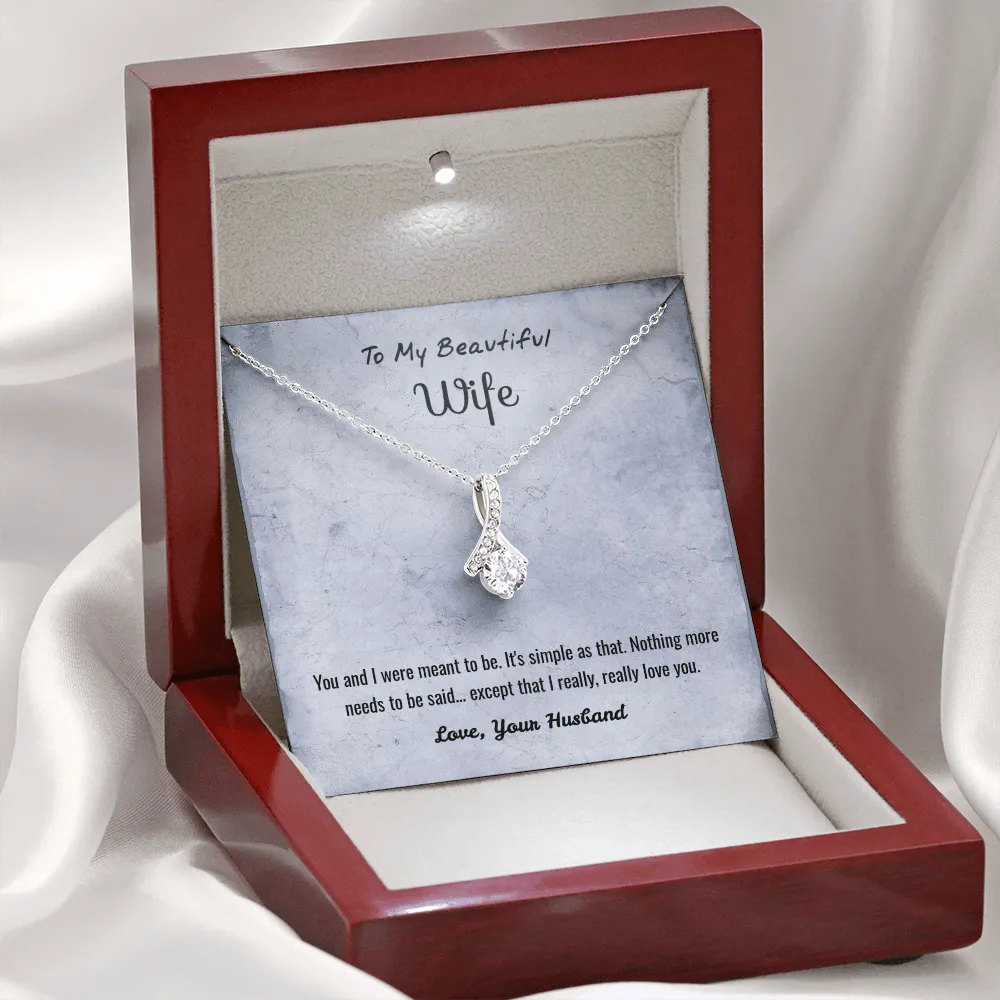 You and I Were Meant to Be - Alluring Beauty Infinity Necklace Message Card