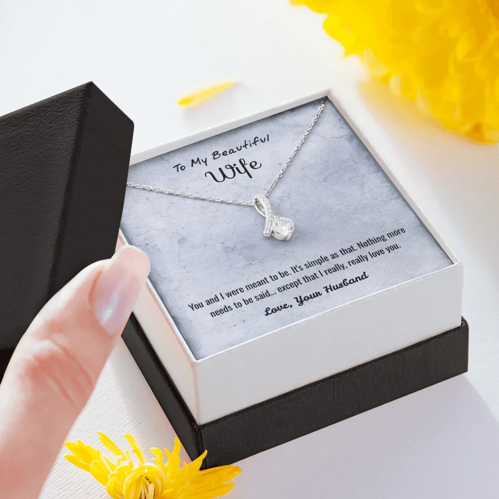 You and I Were Meant to Be - Alluring Beauty Infinity Necklace Message Card