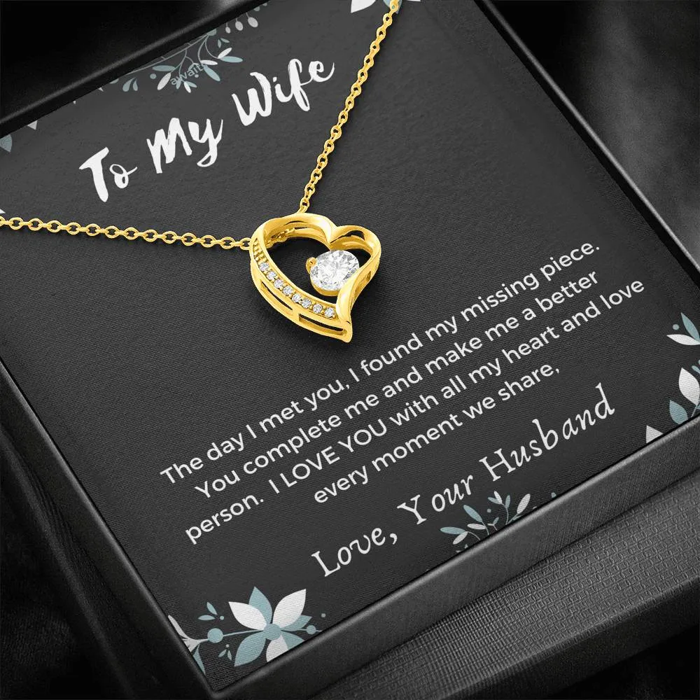 You complete me- Heart Necklace for Wife