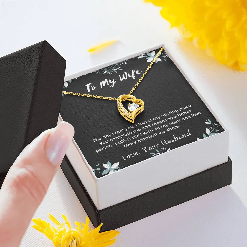 You complete me- Heart Necklace for Wife