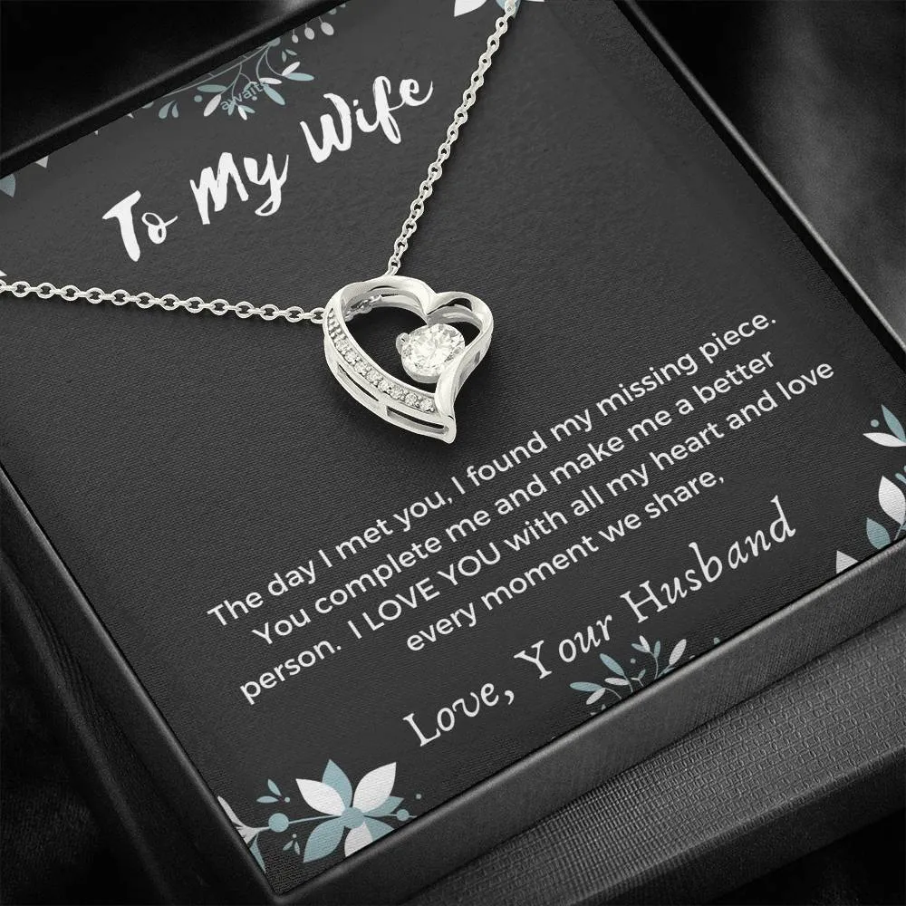 You complete me- Heart Necklace for Wife