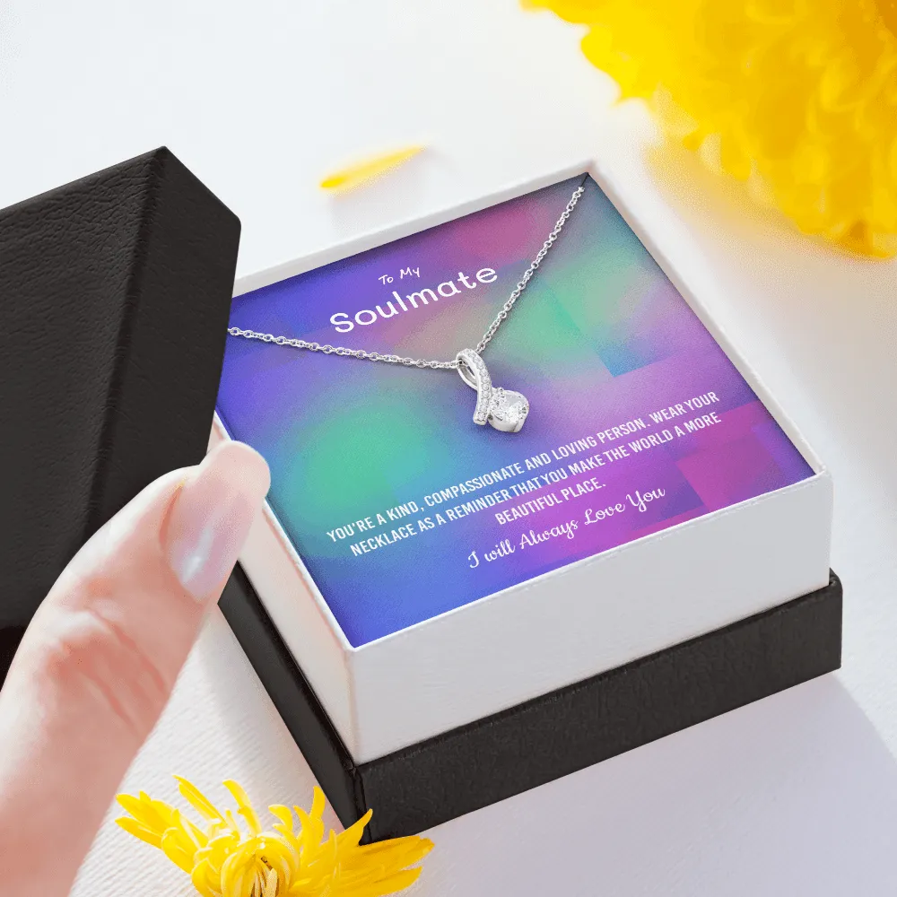 You're a kind, compassionate and loving person - Alluring Beauty Infinity Necklace Message Card