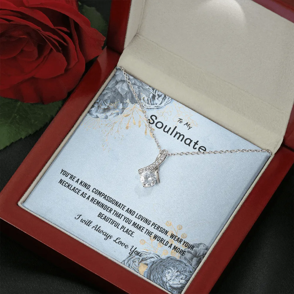 You're a kind, compassionate and loving person - Alluring Beauty Infinity Necklace Message Card