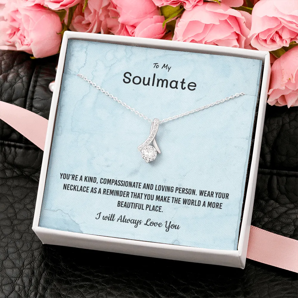 You're a kind, compassionate and loving person - Alluring Beauty Infinity Necklace Message Card