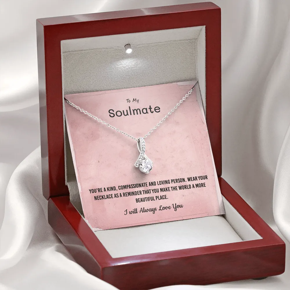 You're a kind, compassionate and loving person - Alluring Beauty Infinity Necklace Message Card