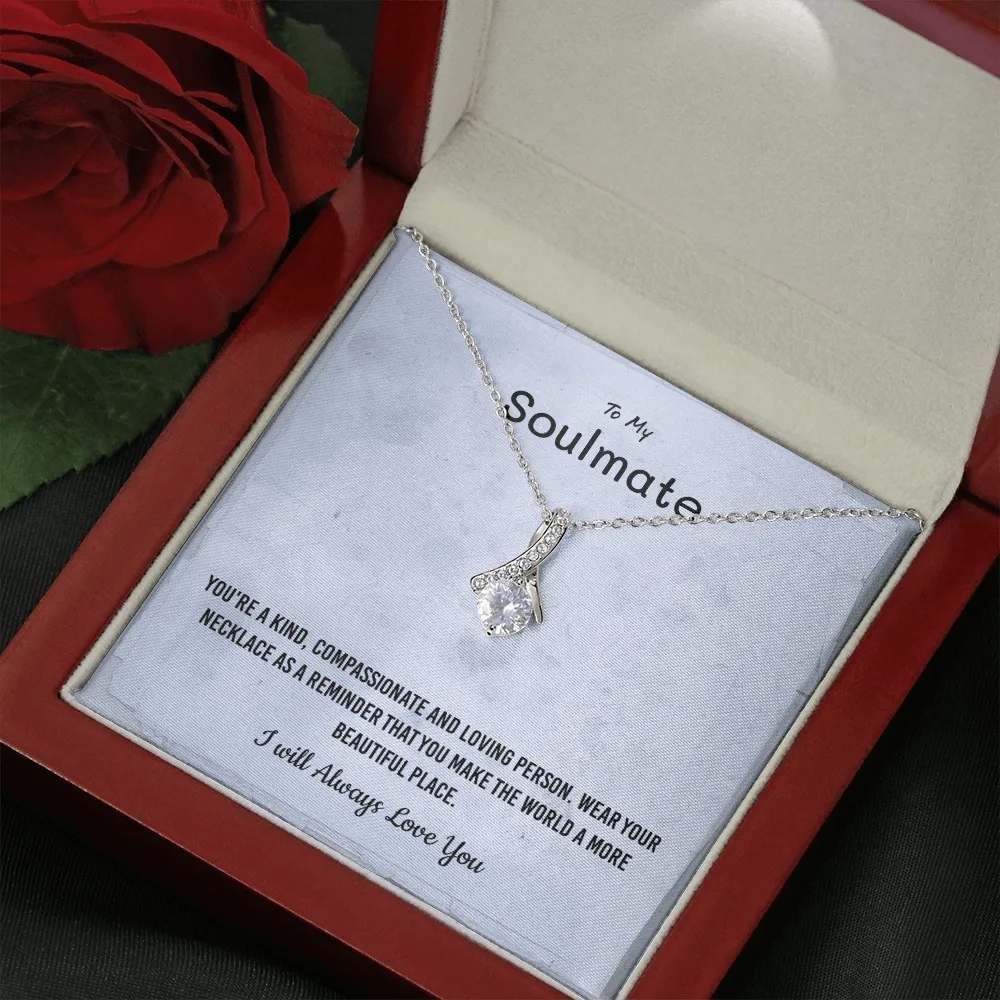 You're a kind, compassionate and loving person - Alluring Beauty Infinity Necklace Message Card
